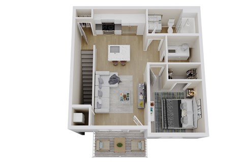 Floor plan for 1 bed, 1 bath, 815 sqft